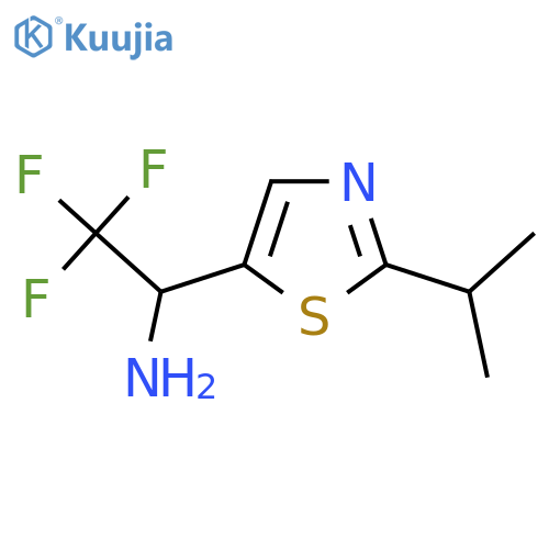 2,2,2-trifluoro-1-2-(propan-2-yl)-1,3-thiazol-5-ylethan-1-amine structure