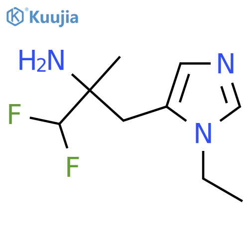 3-(1-ethyl-1H-imidazol-5-yl)-1,1-difluoro-2-methylpropan-2-amine structure