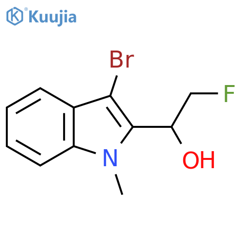 1-(3-bromo-1-methyl-1H-indol-2-yl)-2-fluoroethan-1-ol structure