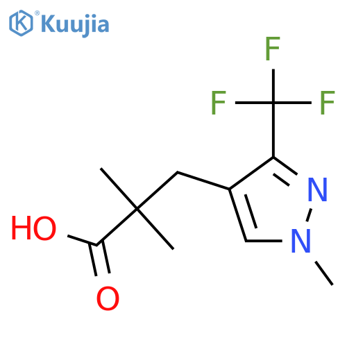 2,2-dimethyl-3-1-methyl-3-(trifluoromethyl)-1H-pyrazol-4-ylpropanoic acid structure