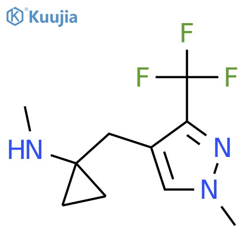 N-methyl-1-{1-methyl-3-(trifluoromethyl)-1H-pyrazol-4-ylmethyl}cyclopropan-1-amine structure