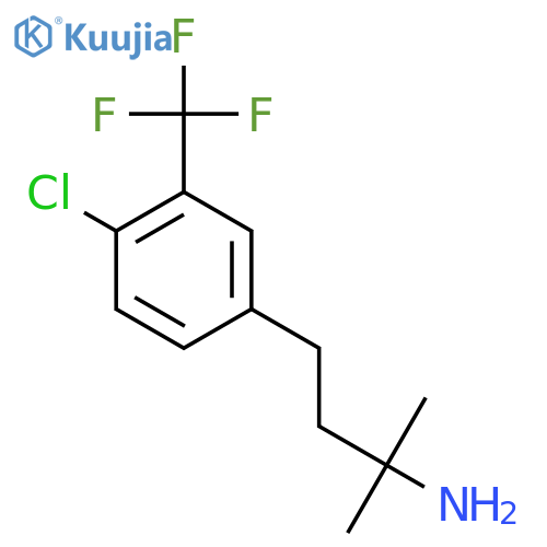 4-4-chloro-3-(trifluoromethyl)phenyl-2-methylbutan-2-amine structure