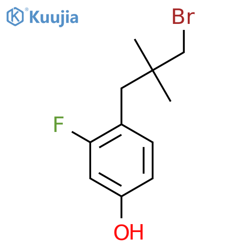 4-(3-bromo-2,2-dimethylpropyl)-3-fluorophenol structure