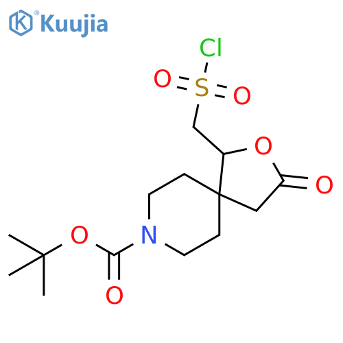 tert-butyl 1-(chlorosulfonyl)methyl-3-oxo-2-oxa-8-azaspiro4.5decane-8-carboxylate structure