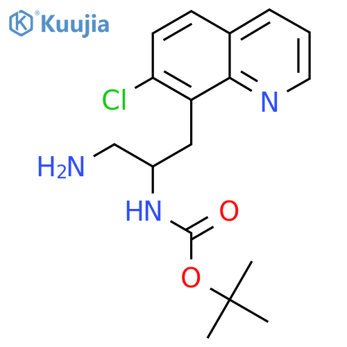 tert-butyl N-1-amino-3-(7-chloroquinolin-8-yl)propan-2-ylcarbamate structure