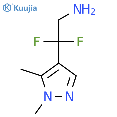 2-(1,5-dimethyl-1H-pyrazol-4-yl)-2,2-difluoroethan-1-amine structure