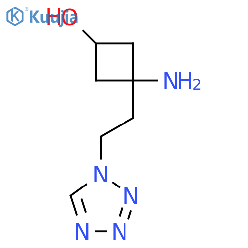 3-amino-3-2-(1H-1,2,3,4-tetrazol-1-yl)ethylcyclobutan-1-ol structure