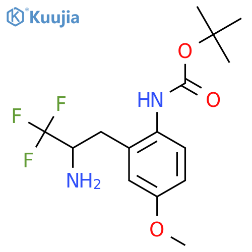 tert-butyl N-2-(2-amino-3,3,3-trifluoropropyl)-4-methoxyphenylcarbamate structure