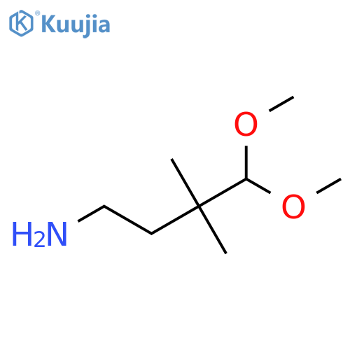 4,4-dimethoxy-3,3-dimethylbutan-1-amine structure