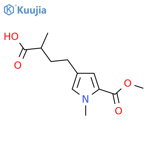4-5-(methoxycarbonyl)-1-methyl-1H-pyrrol-3-yl-2-methylbutanoic acid structure