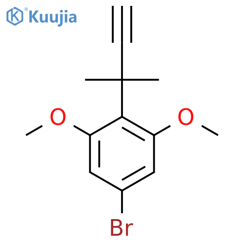 5-bromo-1,3-dimethoxy-2-(2-methylbut-3-yn-2-yl)benzene structure