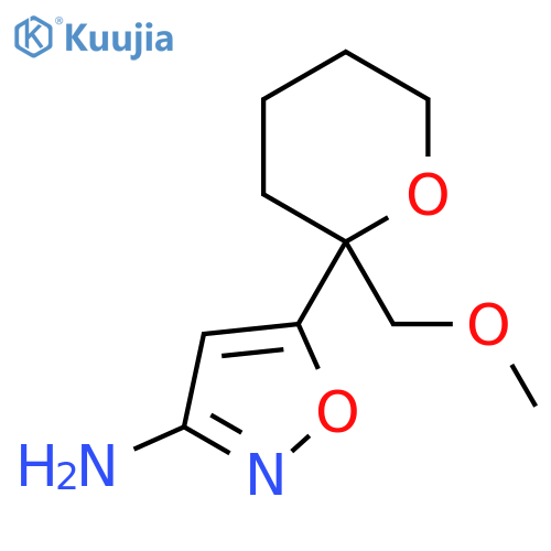 5-2-(methoxymethyl)oxan-2-yl-1,2-oxazol-3-amine structure