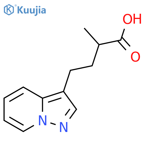 2-methyl-4-{pyrazolo1,5-apyridin-3-yl}butanoic acid structure