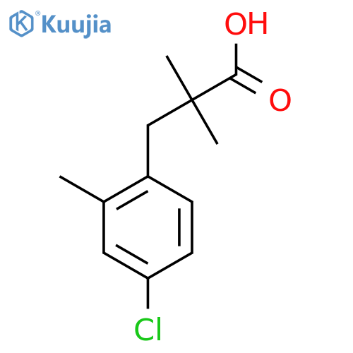 3-(4-chloro-2-methylphenyl)-2,2-dimethylpropanoic acid structure