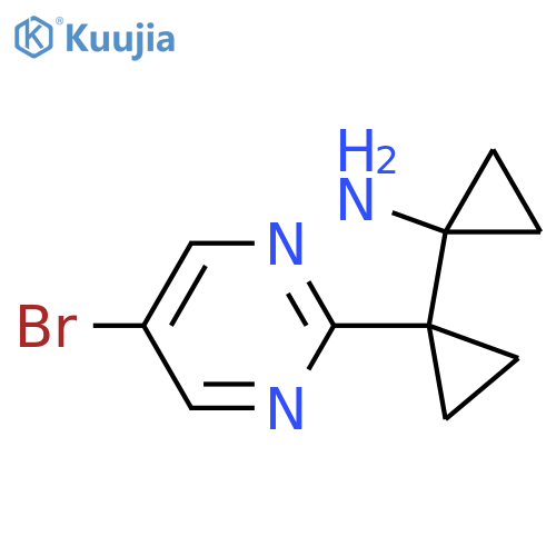 1-1-(5-bromopyrimidin-2-yl)cyclopropylcyclopropan-1-amine structure