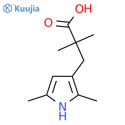 3-(2,5-dimethyl-1H-pyrrol-3-yl)-2,2-dimethylpropanoic acid structure