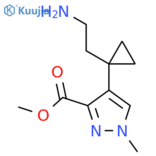 methyl 4-1-(2-aminoethyl)cyclopropyl-1-methyl-1H-pyrazole-3-carboxylate structure