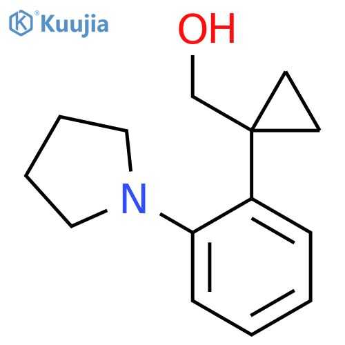 {1-2-(pyrrolidin-1-yl)phenylcyclopropyl}methanol structure