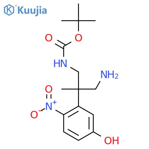 tert-butyl N-3-amino-2-(5-hydroxy-2-nitrophenyl)-2-methylpropylcarbamate structure
