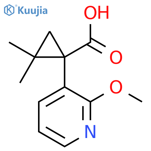 1-(2-Methoxypyridin-3-yl)-2,2-dimethylcyclopropane-1-carboxylic acid structure