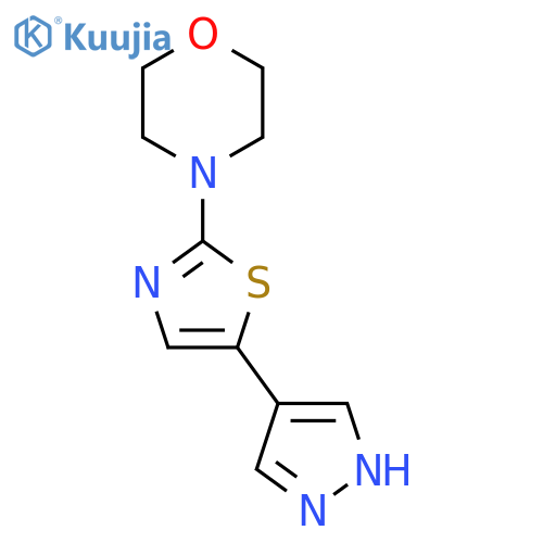4-5-(1H-pyrazol-4-yl)-1,3-thiazol-2-ylmorpholine structure