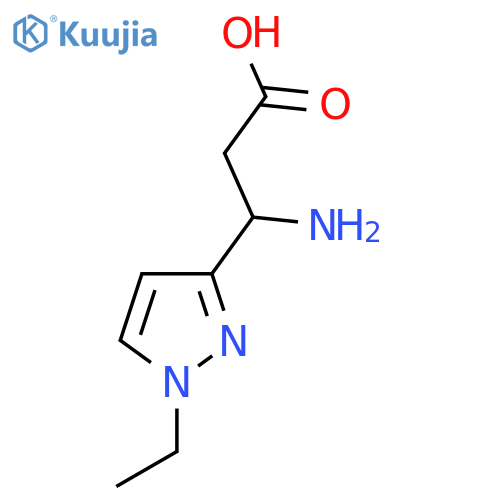 3-amino-3-(1-ethyl-1H-pyrazol-3-yl)propanoic acid structure