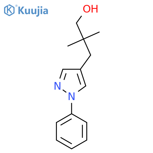2,2-dimethyl-3-(1-phenyl-1H-pyrazol-4-yl)propan-1-ol structure