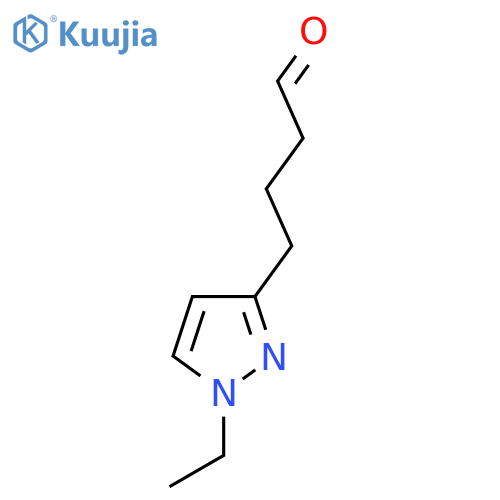 4-(1-ethyl-1H-pyrazol-3-yl)butanal structure