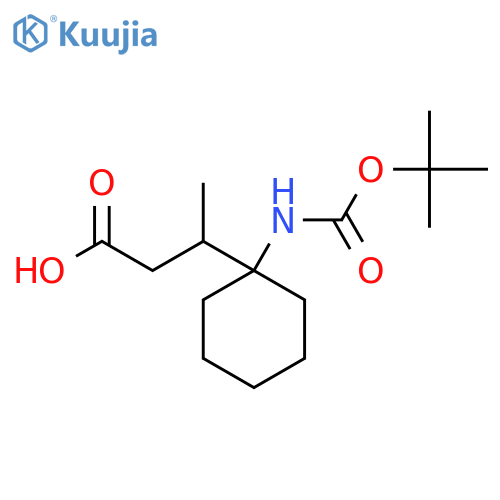 3-(1-{(tert-butoxy)carbonylamino}cyclohexyl)butanoic acid structure