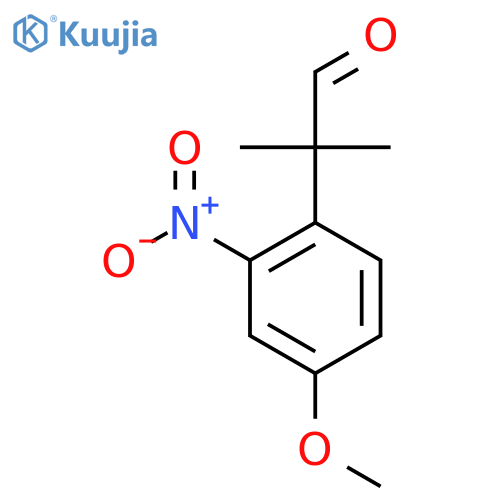 2-(4-methoxy-2-nitrophenyl)-2-methylpropanal structure