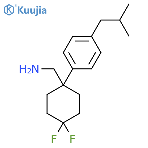 {4,4-difluoro-1-4-(2-methylpropyl)phenylcyclohexyl}methanamine structure