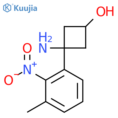 3-Amino-3-(3-methyl-2-nitrophenyl)cyclobutan-1-ol structure