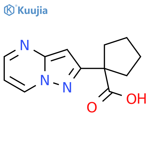 1-{pyrazolo1,5-apyrimidin-2-yl}cyclopentane-1-carboxylic acid structure