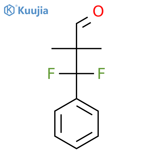 3,3-difluoro-2,2-dimethyl-3-phenylpropanal structure