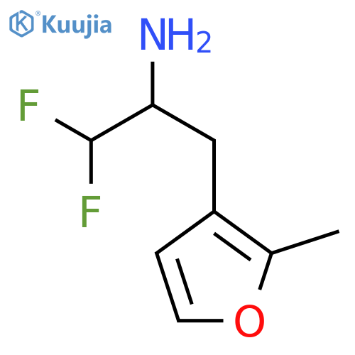 1,1-difluoro-3-(2-methylfuran-3-yl)propan-2-amine structure