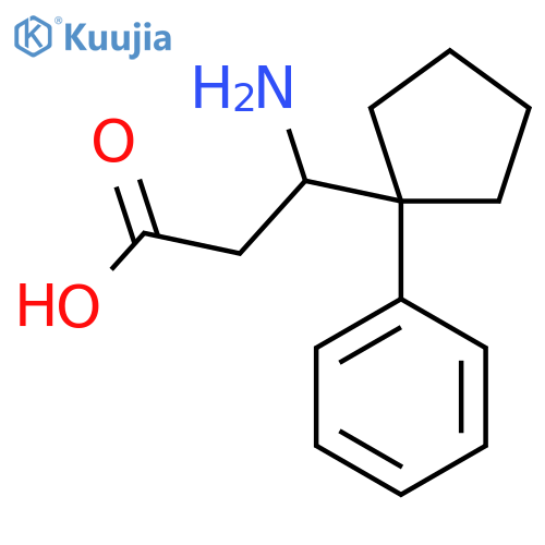 3-amino-3-(1-phenylcyclopentyl)propanoic acid structure