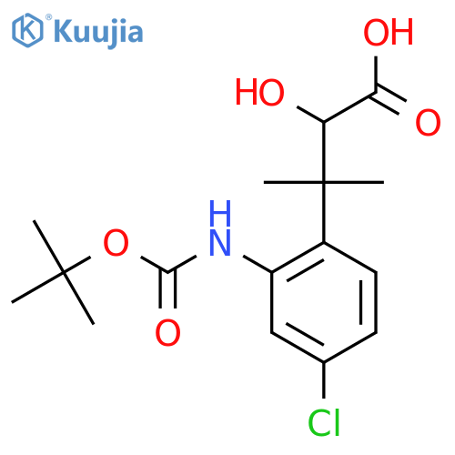 3-(2-{(tert-butoxy)carbonylamino}-4-chlorophenyl)-2-hydroxy-3-methylbutanoic acid structure