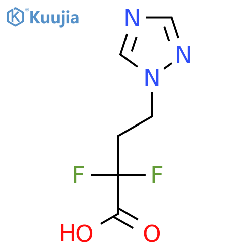 2,2-difluoro-4-(1H-1,2,4-triazol-1-yl)butanoic acid structure