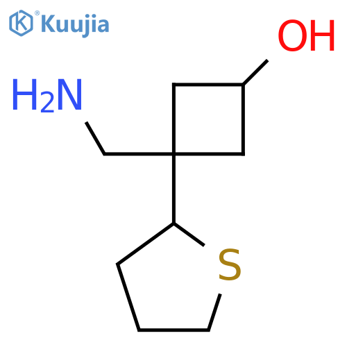 3-(aminomethyl)-3-(thiolan-2-yl)cyclobutan-1-ol structure