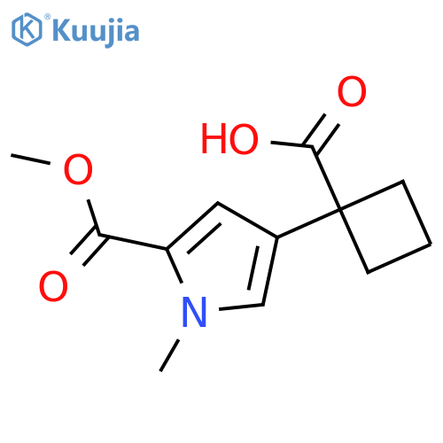 1-5-(methoxycarbonyl)-1-methyl-1H-pyrrol-3-ylcyclobutane-1-carboxylic acid structure