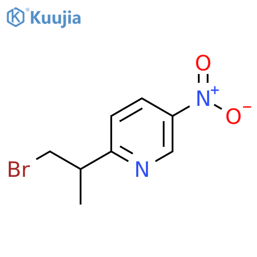 2-(1-bromopropan-2-yl)-5-nitropyridine structure