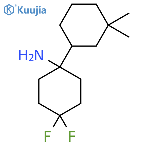 1-(3,3-Dimethylcyclohexyl)-4,4-difluorocyclohexan-1-amine structure