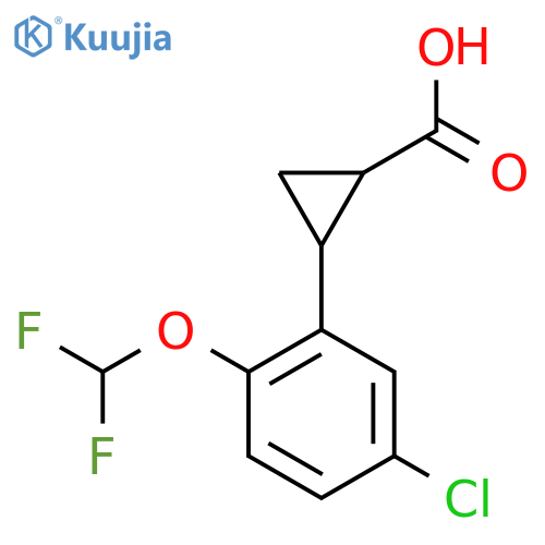 2-5-chloro-2-(difluoromethoxy)phenylcyclopropane-1-carboxylic acid structure