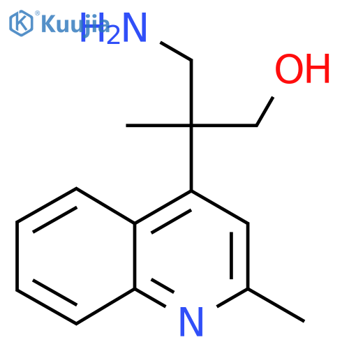 3-amino-2-methyl-2-(2-methylquinolin-4-yl)propan-1-ol structure
