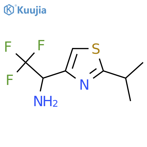 2,2,2-trifluoro-1-2-(propan-2-yl)-1,3-thiazol-4-ylethan-1-amine structure