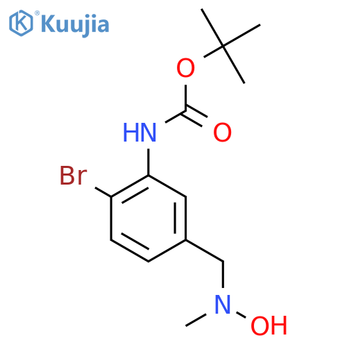 tert-butyl N-(2-bromo-5-{hydroxy(methyl)aminomethyl}phenyl)carbamate structure