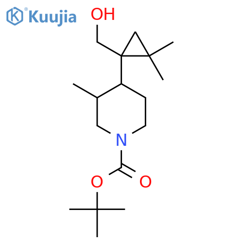 tert-butyl 4-1-(hydroxymethyl)-2,2-dimethylcyclopropyl-3-methylpiperidine-1-carboxylate structure