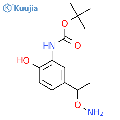 tert-butyl N-{5-1-(aminooxy)ethyl-2-hydroxyphenyl}carbamate structure