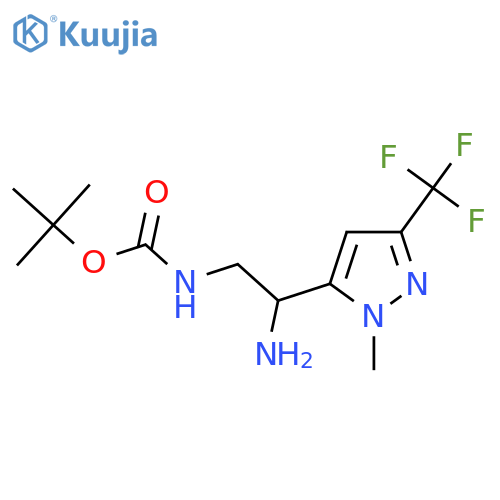 tert-butyl N-{2-amino-2-1-methyl-3-(trifluoromethyl)-1H-pyrazol-5-ylethyl}carbamate structure
