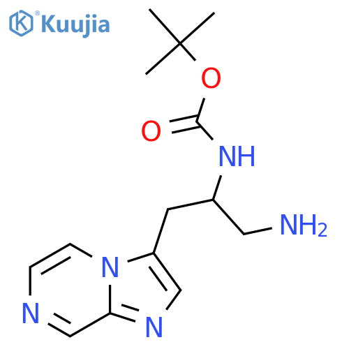 tert-butyl N-(1-amino-3-{imidazo1,2-apyrazin-3-yl}propan-2-yl)carbamate structure